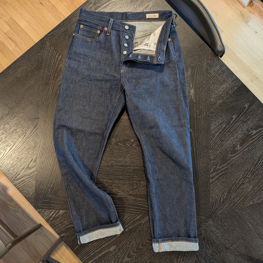 Levi's 501 Selvedge Indigo Straight Leg Jeans